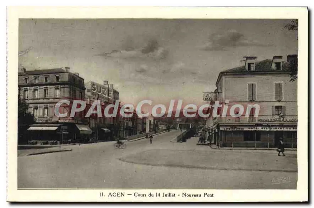 Agen — Cours du 14 Juillet — Nouveau Pont — Verleger Agen - Vorderseite