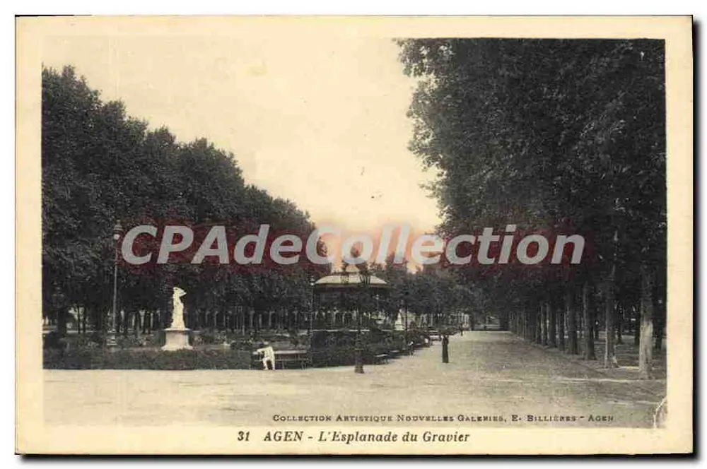 AGEN - A Esplanada do Gravier — Coleção Artística Novas Galerias, E. Billières - Agen, n°31 - Frente