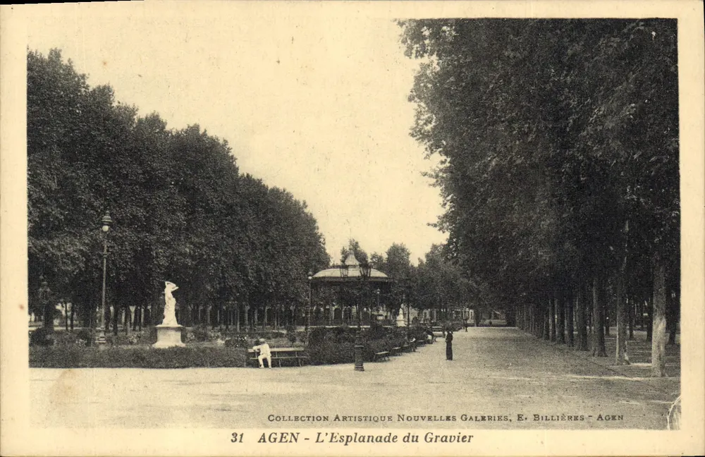 AGEN - A Esplanada do Gravier — Coleção Artística Novas Galerias, E. Billières - Agen, n°31 - Frente