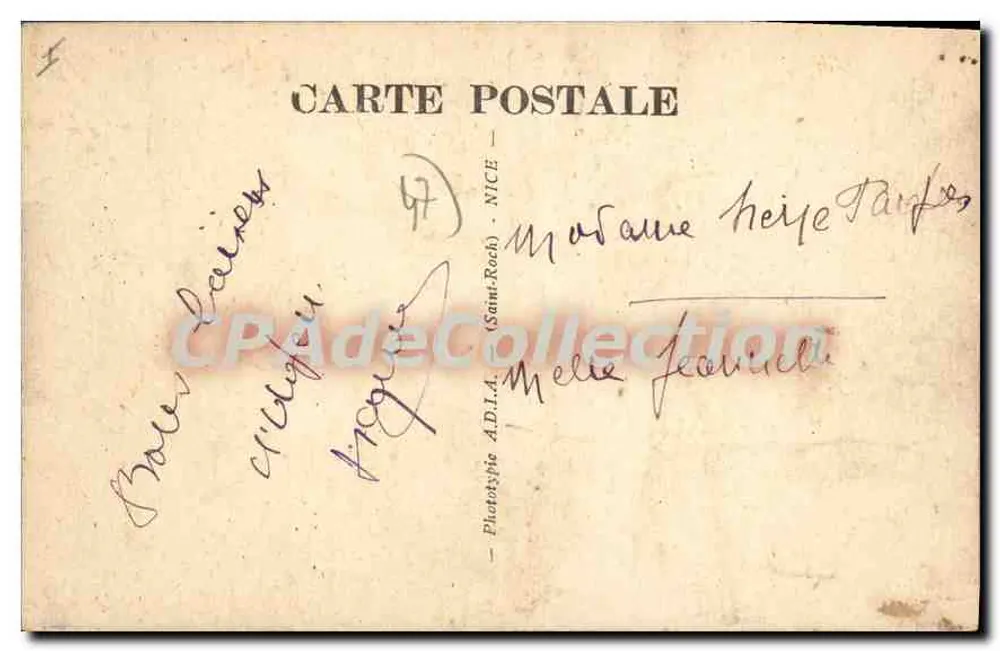 Agen — Praça e Estátua da República — Fototipia A.D.I.A. (Saint-Roch) - Verso