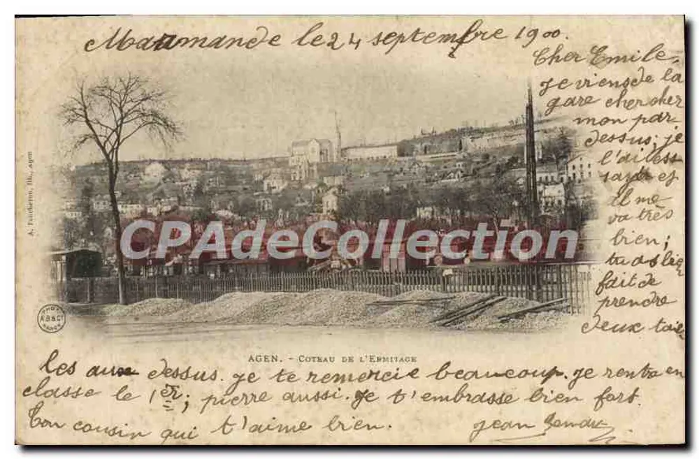 Agen - Coteau de l'Émitage — vista panorâmica — A. Foucheron, Agen, n° 1085 - Frente