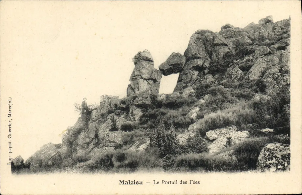 Malzieu — O Portal das Fadas — Imp. Guerrier, Marvejols - Frente