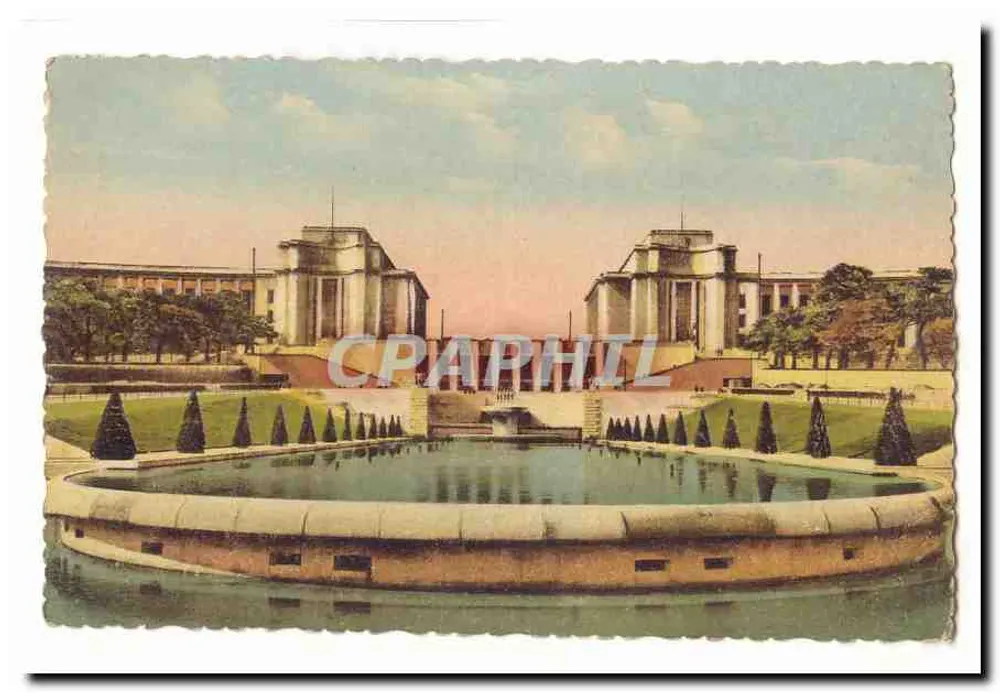 Schwimmbad und Gebäude des Parc de la Villette — Paris — - Vorderseite