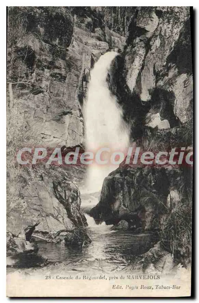 Wasserfall du Régourdel, nahe MARVEJOLS — Verleger Pages Roux, Tabacs-Bar, Nr. 28 - Vorderseite