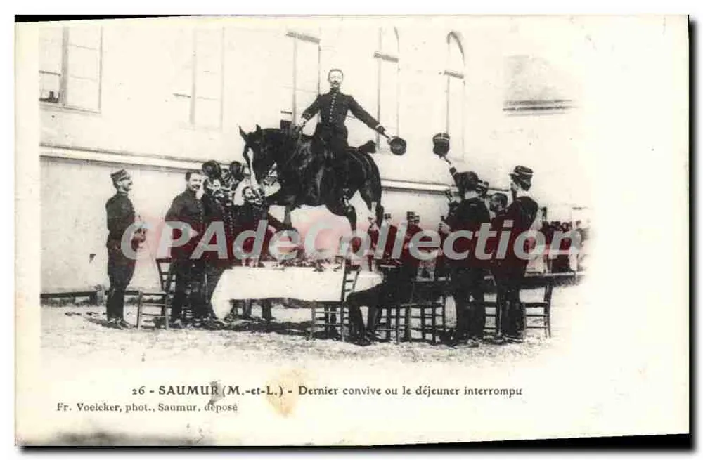 Saumur (M.-et-L.) — Último convidado ou o almoço interrompido — Fr. Voelcker, fot. Saumur, depositado - Frente