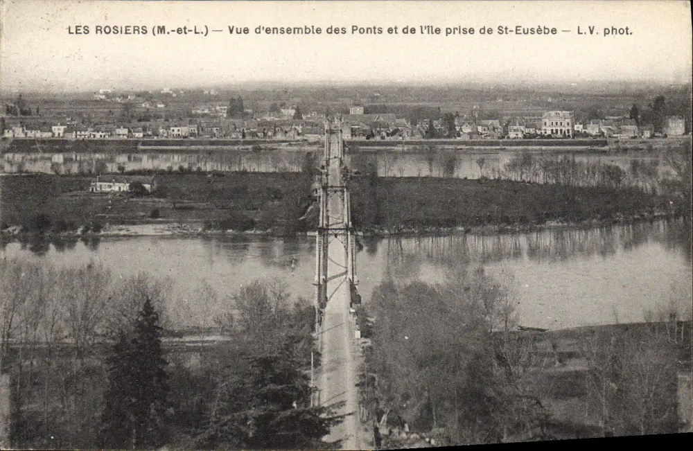 Die Rosiers (M.-et-L.) — Überblick über die Brücken und die Insel vom St-Eusèbe — L.V. phot. - Vorderseite