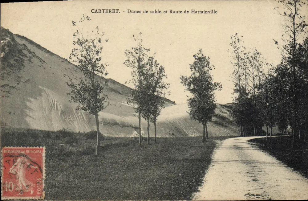 Carteret — Sanddünen und Route de Hattainville — unbekannter Verleger, Seriennummer nicht sichtbar - Vorderseite