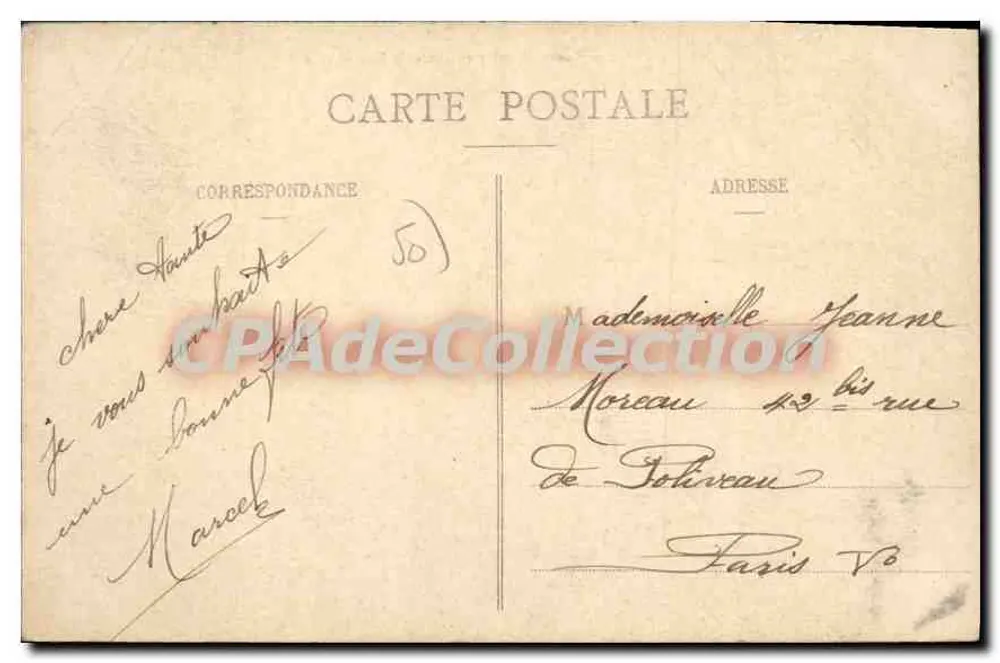 Carteret — Sanddünen und Route de Hattainville — unbekannter Verleger, Seriennummer nicht sichtbar - Rückseite