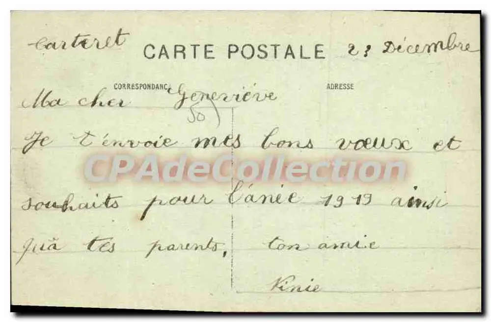 Carteret — Vista geral com maré alta — editor desconhecido - Verso