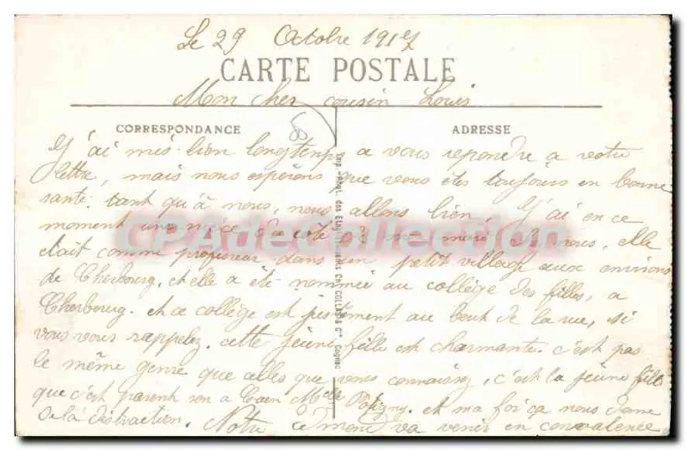 Cherbourg — Place Napoléon und Église de la Trinité — Édition L. Ratti, Nouveautés et Collections, Cherbourg - Rückseite