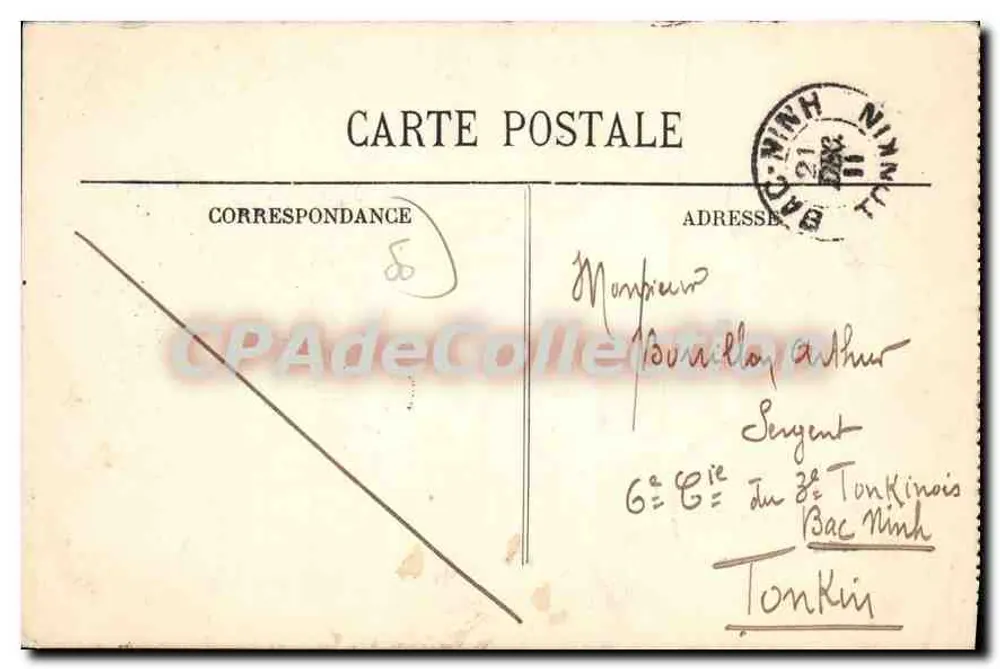 Cherbourg - A Bateria de Saudação — editor desconhecido, n° III - Verso