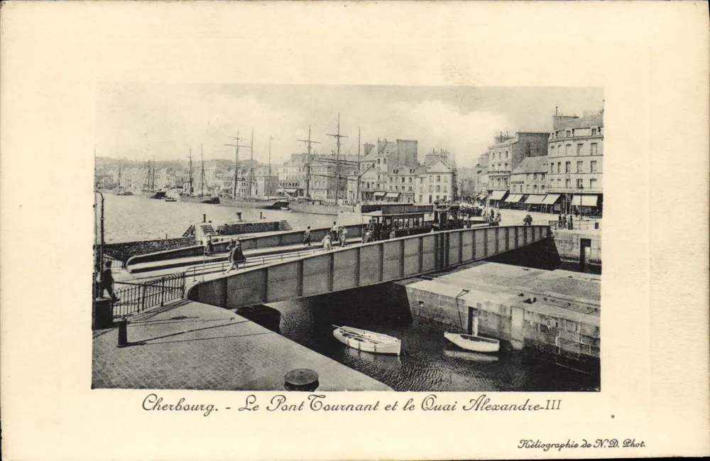 Cherbourg — Der Drehbrücke und Quai Alexandre-III — Kédiographie de N.D. Phot. - Vorderseite