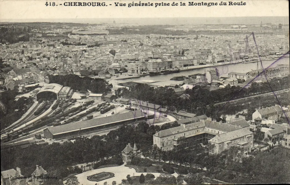 Cherbourg - Allgemeiner Blick vom Montagne du Roule — Sammlung P. B. Cherbourg, n° 418 - Vorderseite