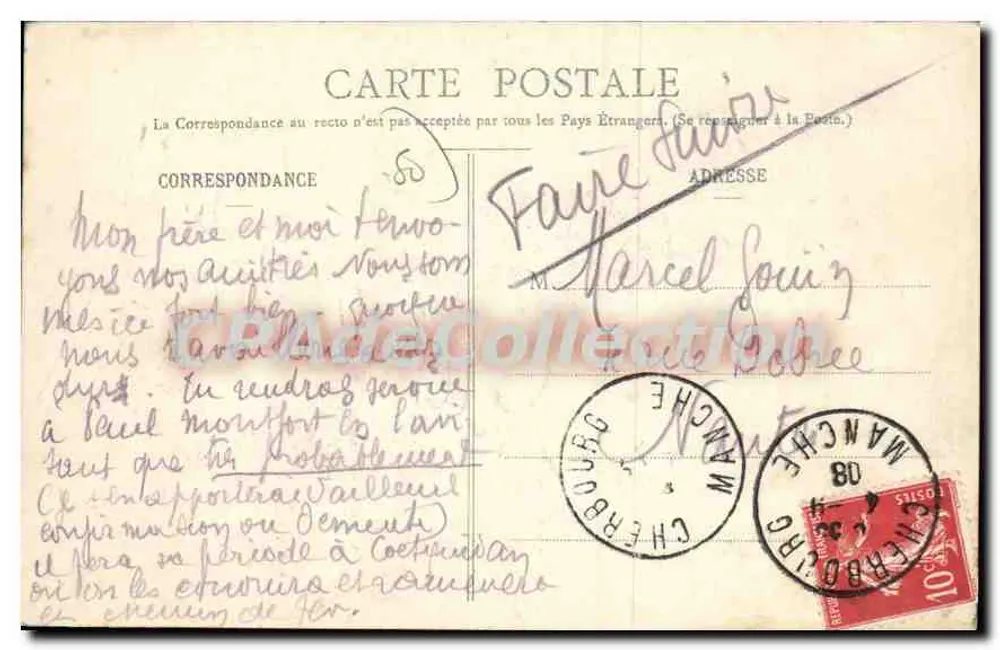 Cherbourg - Allgemeiner Blick vom Montagne du Roule — Sammlung P. B. Cherbourg, n° 418 - Rückseite