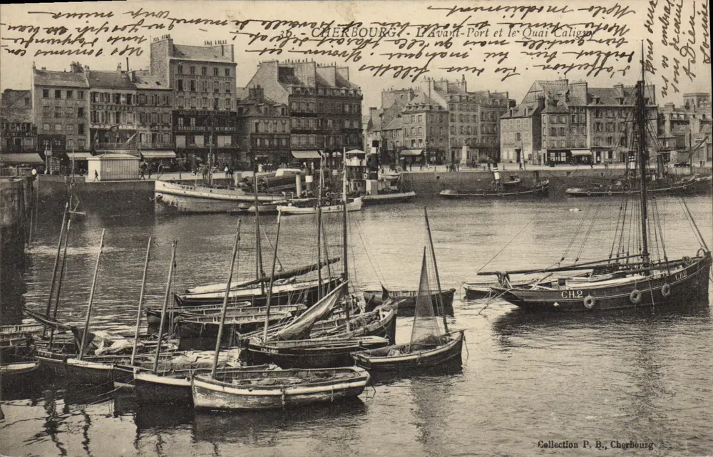 Cherbourg — L'Avant-Port und Quai Caligum — Sammlung P. B., Cherbourg - Vorderseite