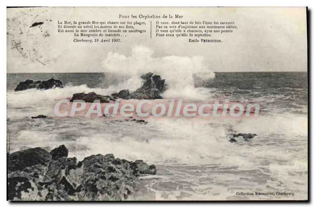 Cherbourg — Die See, Für die Waisen der See — Émile Peyrouton - Vorderseite