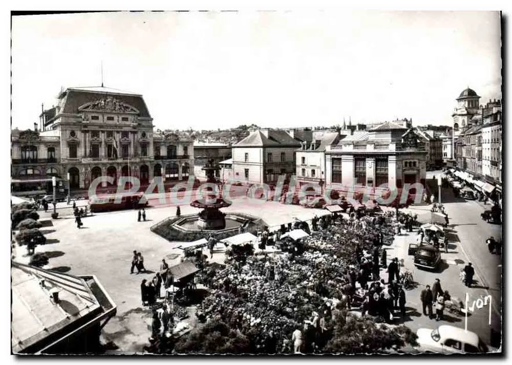 Place du Général-de-Gaulle em Cherbourg — feira de flores — edições YIVON - Frente