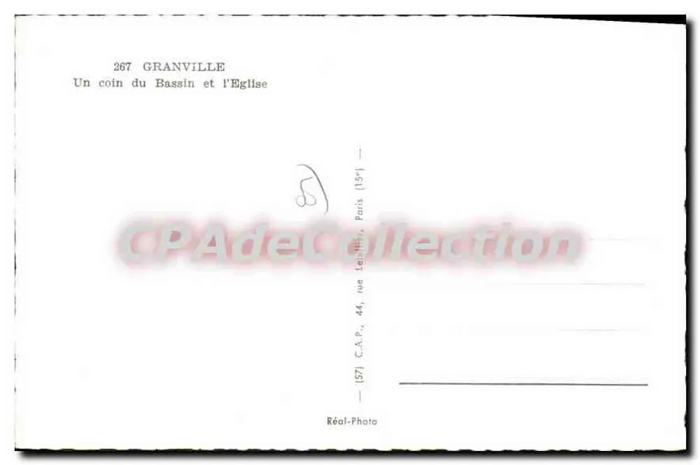 Granville — Ein Eckbereich des Hafens und die Kirche — C.A.P. Nr. 267 - Rückseite