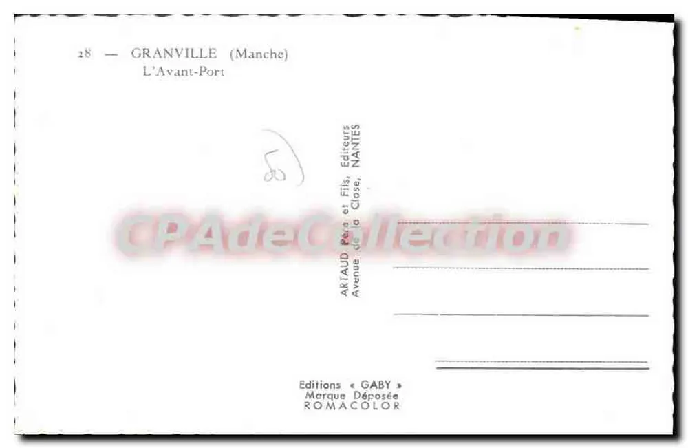 Granville (Manche) — La Baie — Uitgave Gaby - Achterkant