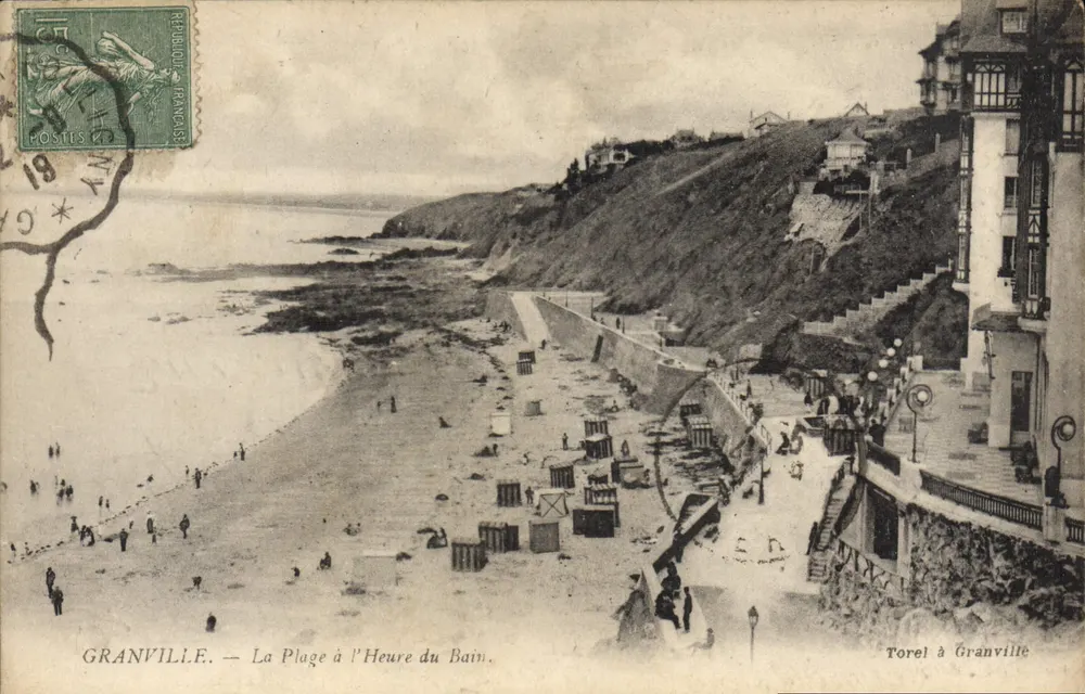 Granville — La Playa a la Hora del Baño — Torel en Granville - Anverso