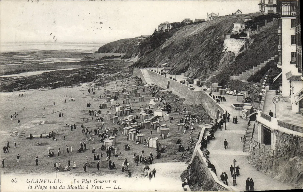 Granville — Le Plat Gousset und die Strandpromenade vom Windmühlen aus gesehen — LL - Vorderseite