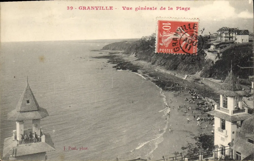 Granville — Vista geral da Praia — J. Puel, fot. n°39 - Frente