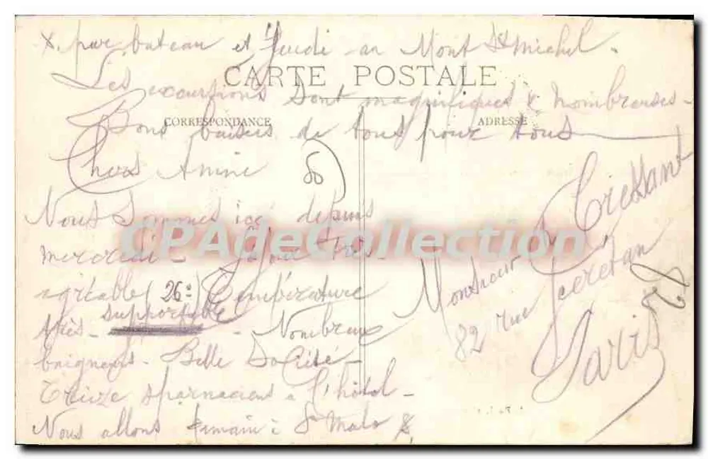 Granville — Vista geral da Praia — J. Puel, fot. n°39 - Verso