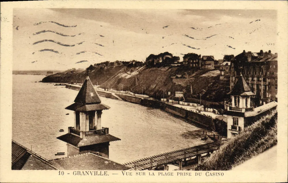 Granville — Blick auf den Strand vom Casino — Verlag G. Réant, n°10 - Vorderseite