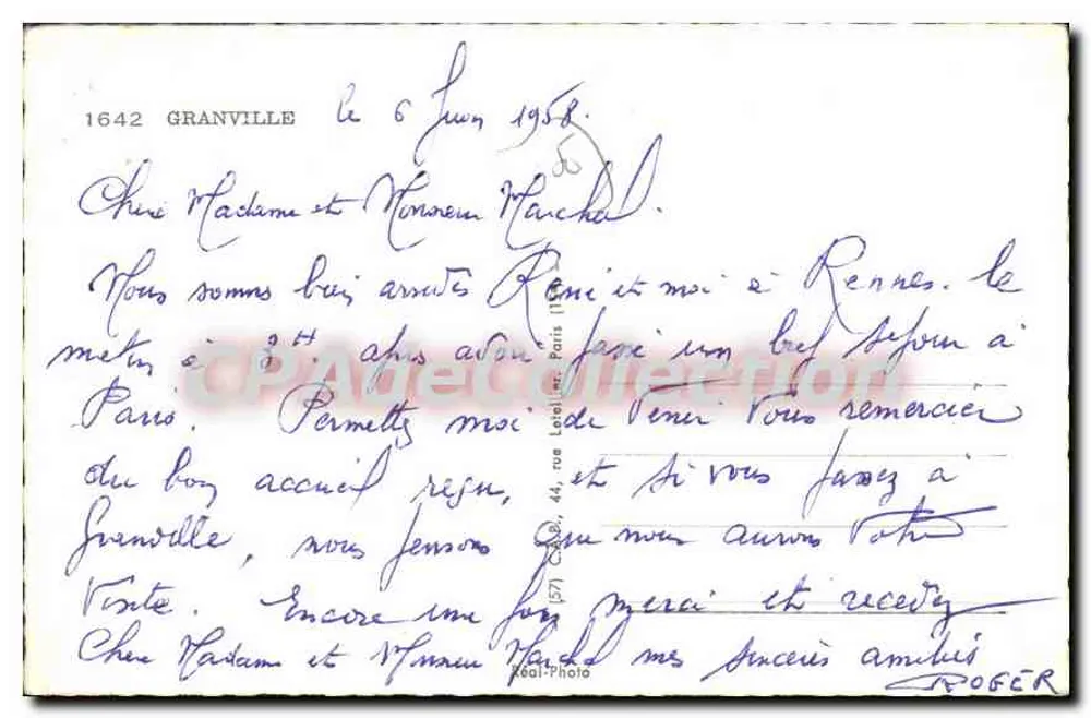 Granville — Ricordo di Granville — n°1642 - Verso