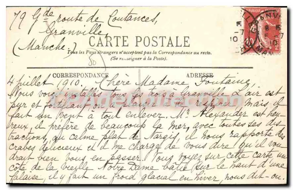 Granville — O Boulevard Vausfleury — LL - Verso