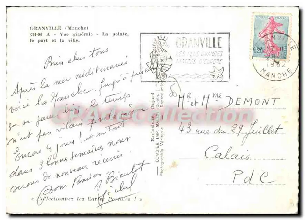 Granville (Manche) — Vista geral — A ponta, o porto e a cidade — Goinard - Verso