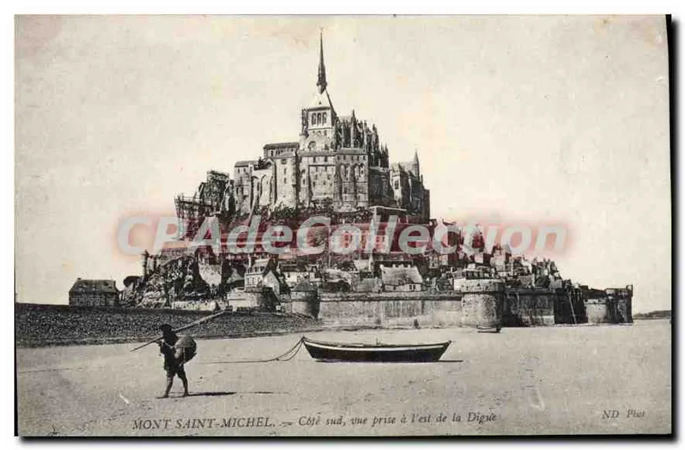 Mont Saint-Michel — Südseite, Aufnahme vom Osten der Digue — ND Piot - Vorderseite