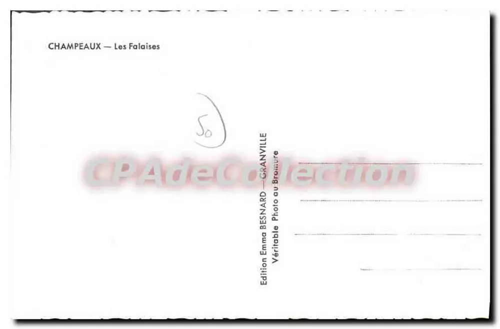 Champeaux — As Falésias — Edição Emma Besnard — Granville - Verso