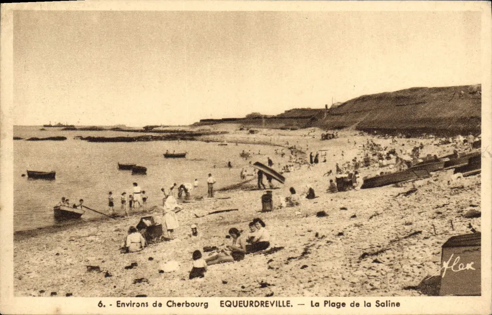 Equeurdreville — A Praia da Salina — Editor Flax, n°6 - Frente