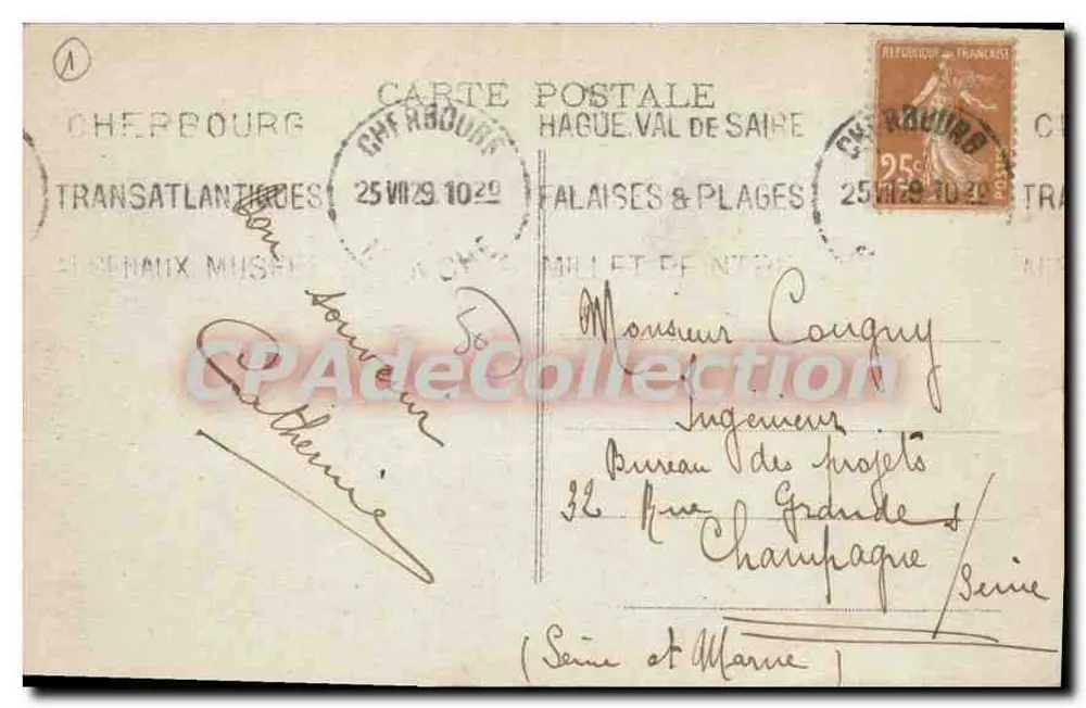 Cerca de Cherbourg — O Castelo de TOURLAVILLE — Collette - Verso