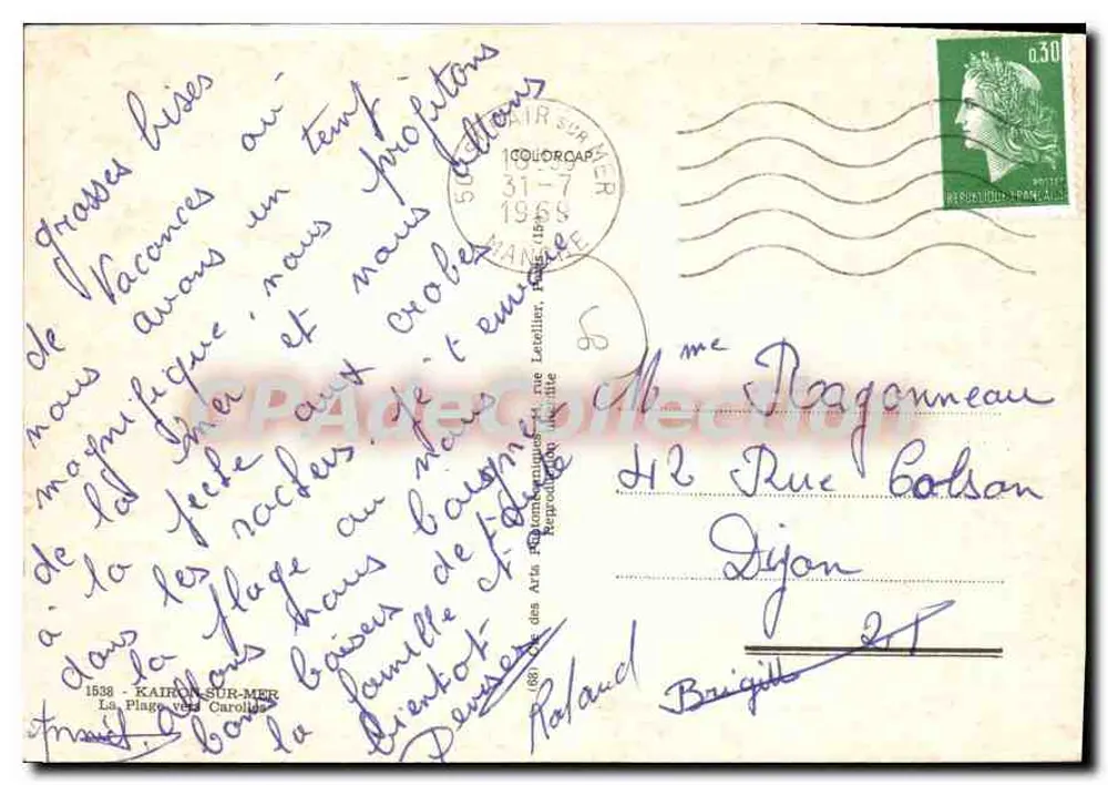 Kailton-sur-Mer — praia animada — COLORCAP n°1558 - Verso