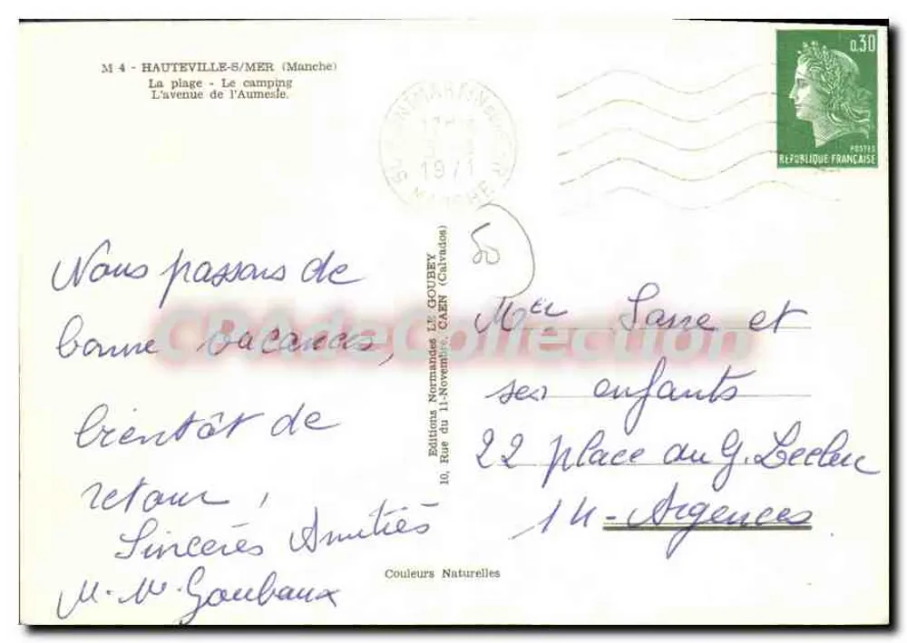 Hauteville-sur-Mer — Praia e camping — Edições Normandas Lt. Goube - Verso