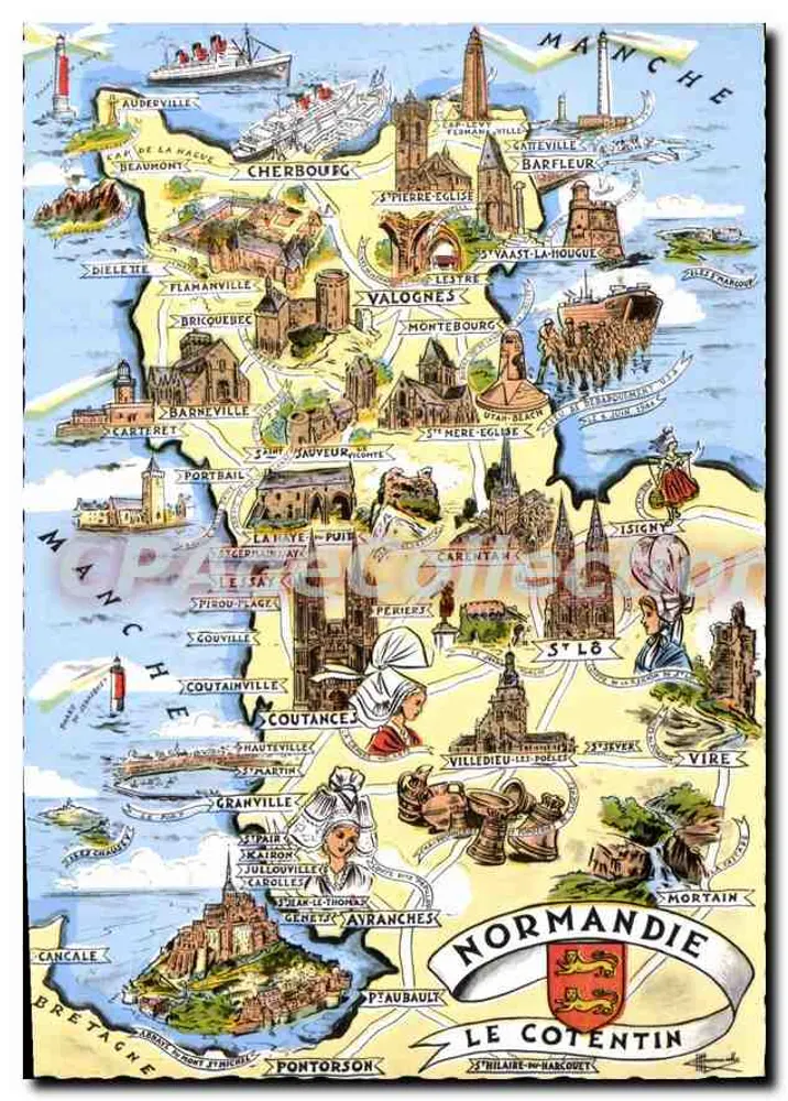 Normandia — O Cotentin — Edições GABY, Nantes - Frente