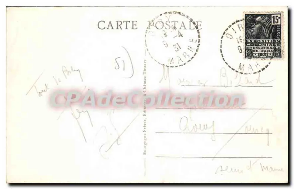 Chalons-sur-Marne — O Hémiciclo — Antiga Porta Marne — Bouygues Frères, Château-Thierry - Verso