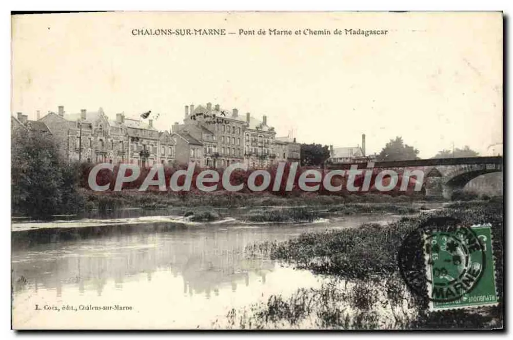 Chalons-sur-Marne — Brücke Marne und Straße Madagascar — L. Coix, Verlag, Chalons-sur-Marne - Vorderseite