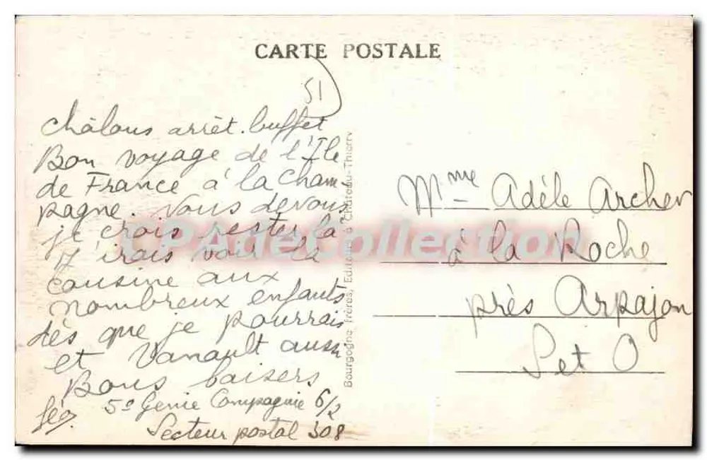 Châlons-sur-Marne — Place de l'Hôtel-de-Ville — Wyd. J.B. - Rewers