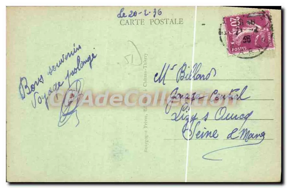 Epernay (Marne) — Vista geral do Mont Boron — Editor: Bouygoua Pries, Châtenay-Thierry, n°69 - Verso
