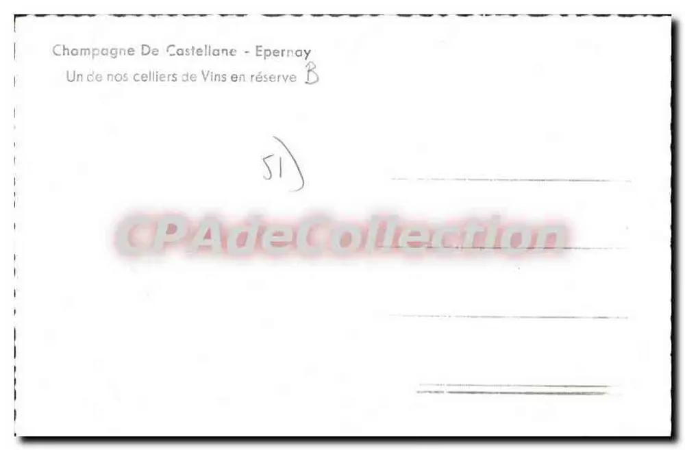 Bodega de vinos en reserva — Champagne De Castellane - Epernay - Reverso