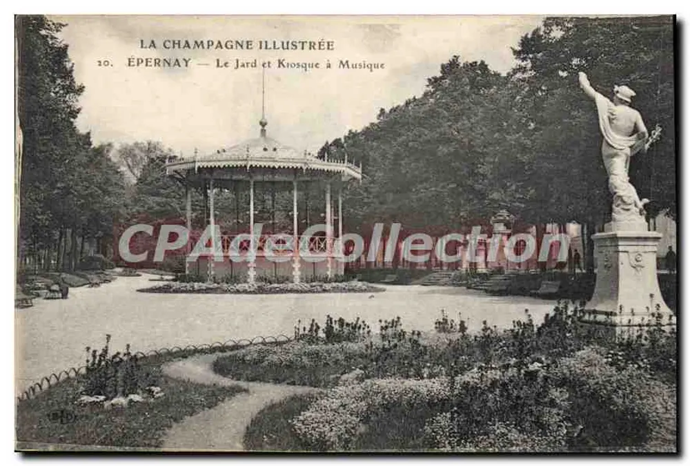 ÉPERNAY — O Jardim e o Kiosco de Música — LA CHAMPAGNE ILLUSTRÉE n°20 - Frente
