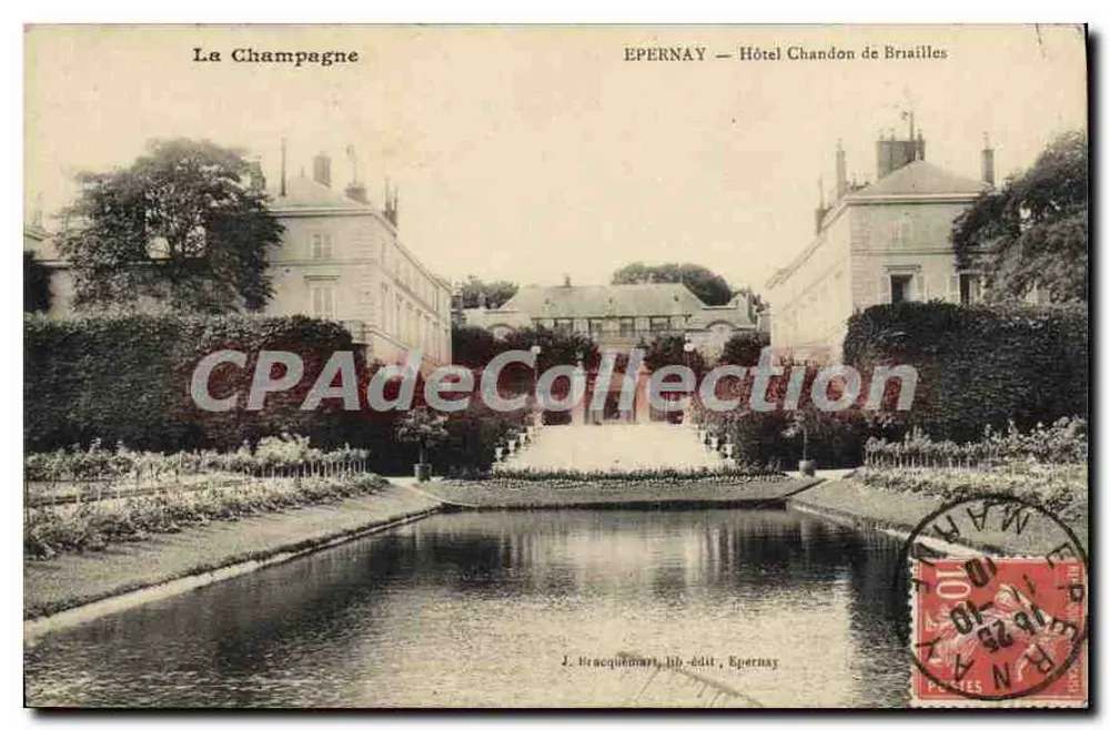 Epernay — Hotel Chandon de Briailles — J. Bracquemart, litografia-editora, Epernay - Frente