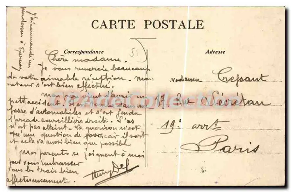 Epernay — Hotel Chandon de Briailles — J. Bracquemart, litografia-editora, Epernay - Verso