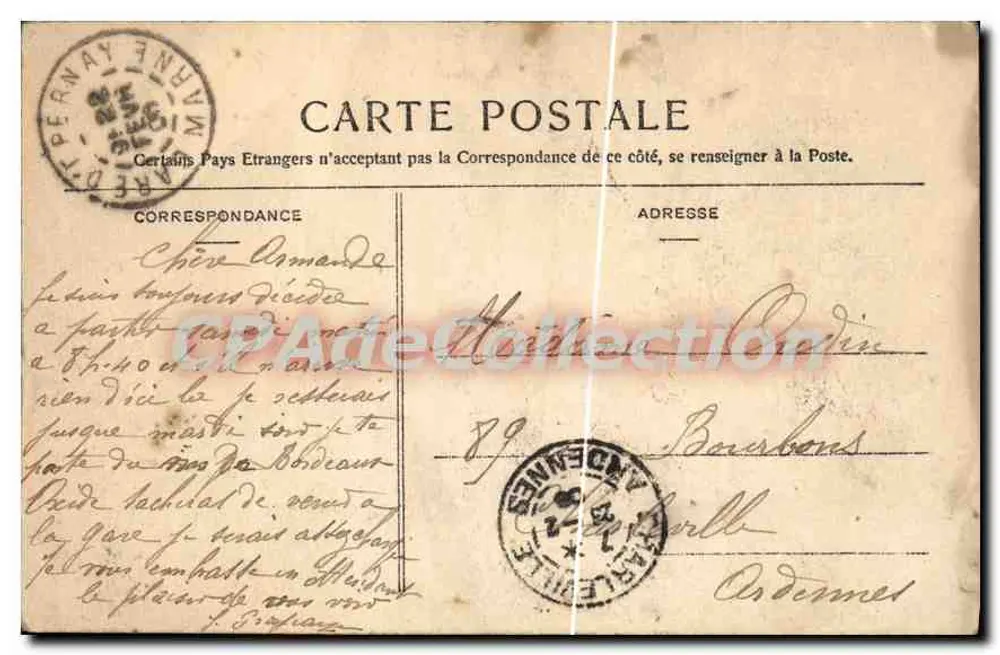 Epernay — Promenades — Editor desconhecido, número de série não visível - Verso
