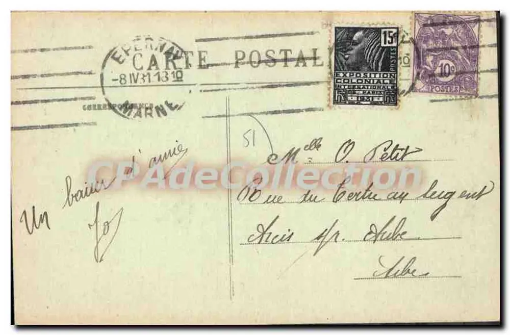 Épernay — Monumento al Fondatore dell'Ospedale Auban-Moët — Editore Épernay (73) - Verso