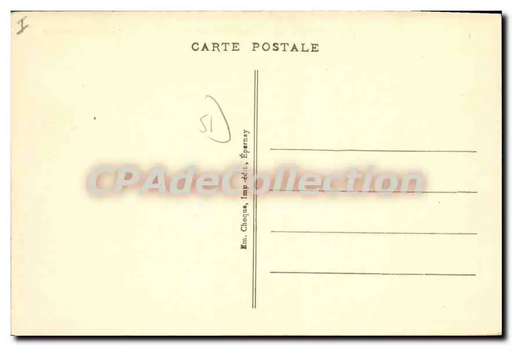 Epernay - Hotel Chandon de Briailles - La Orangerie — Editor Em. Choque, n°31 - Reverso