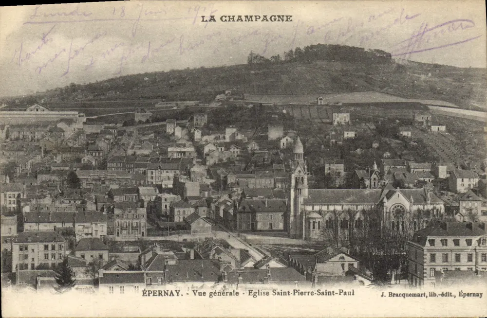 Épernay - Allgemeiner Blick - Kirche Saint-Pierre-Saint-Paul — J. Bracquemart, Verlag, Épernay - Vorderseite